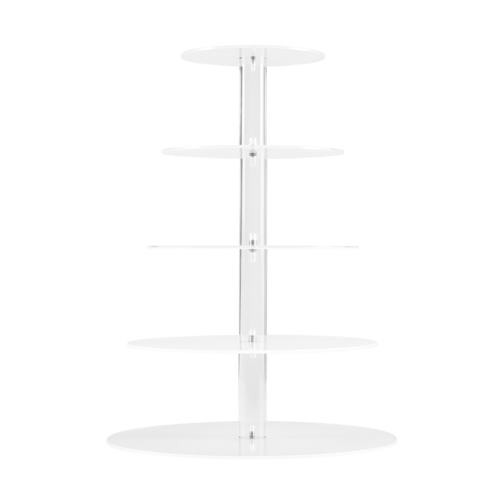 5-Star Chef Cake Stand 5 Tiers Acrylic Holder Display Round Clear Wedding Party — image 3