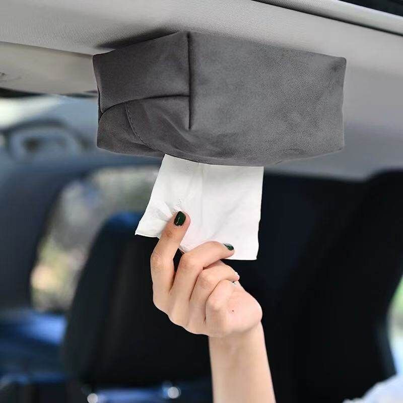 Car Tissue Box PU Magnetic Holder Coffee color — image 3