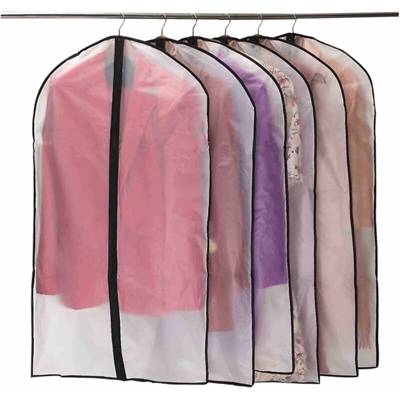 Garment Covers, Dustproof Waterproof Mite Moisture Proof, Semi Transparent Zip Protective Covers For Shirt Suits/Coats