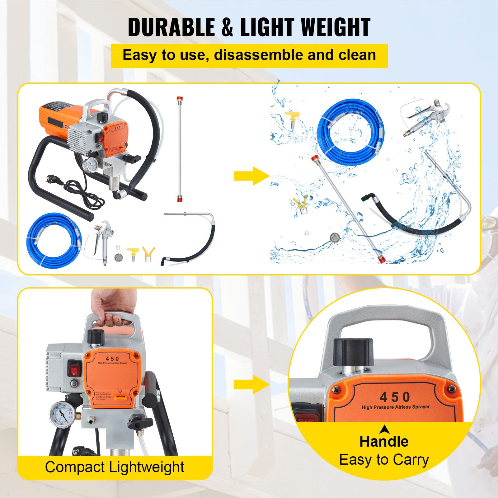 High Pressure Airless Wall Paint Spray Gun Sprayer 600W Machine Spraying โ image 5