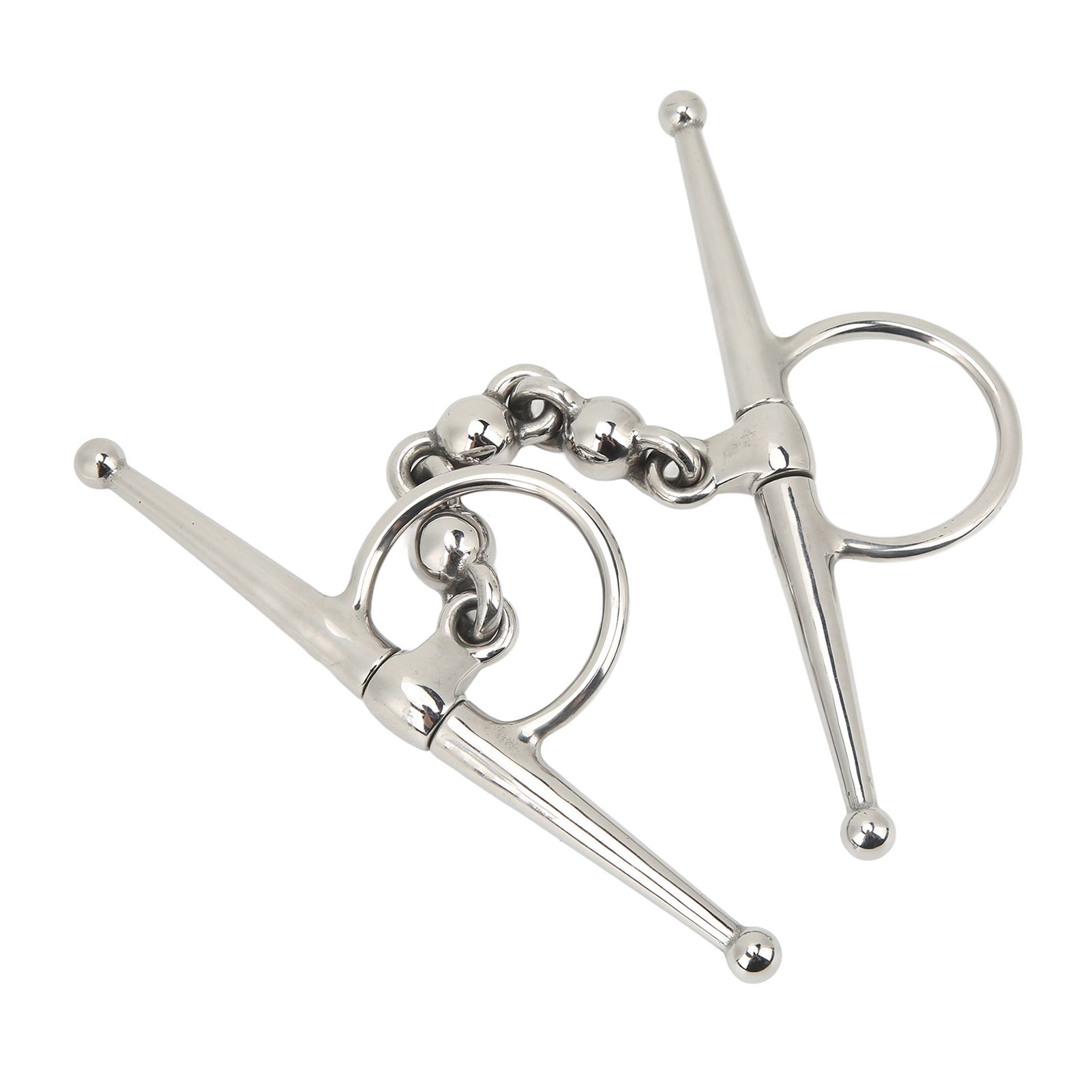 135mm Stainless Steel Horse Mouth Bit Horse Mouth Riding Full Cheek Snaffle Bit with Ball Chain โ image 5