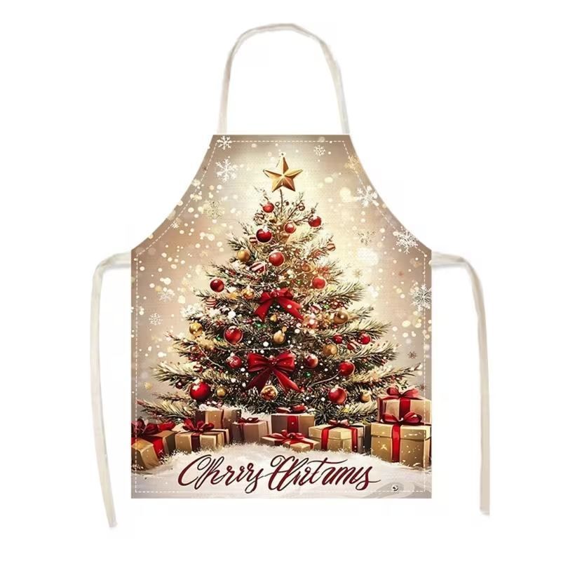 Kitchen Christmas & Halloween Apron, 56x45 cm Heavy Cotton Linen, sturdy and durable, standard fit, features extra-long ties for a secure fit