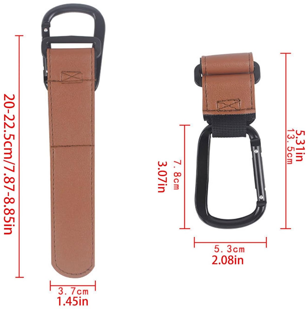 Hanging hook Carabiner hooks - shopping bags Mommy - Bag hook Bag clip for outdoor travel - 5 pieces — image 2