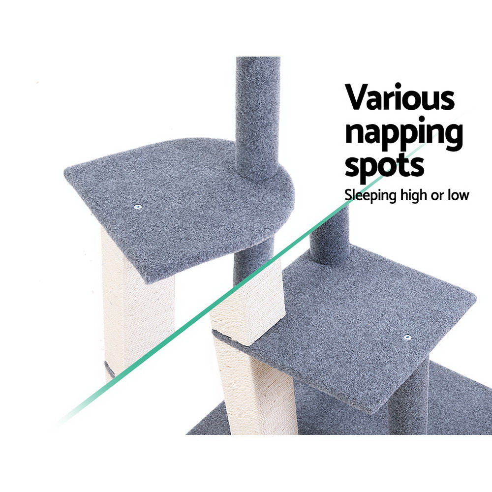 i.Pet Cat Tree 124cm Scratching Post Tower Scratcher Trees Wood Condo Board โ image 6