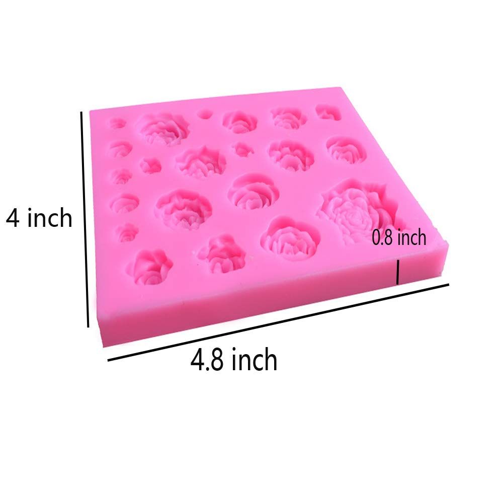 Silicone Rose Flower Fondant Mold 21 Cavity Roses Shape Cake Cupcake Top Decoration Mould for Chocolate Handmade Candy Making โ image 4