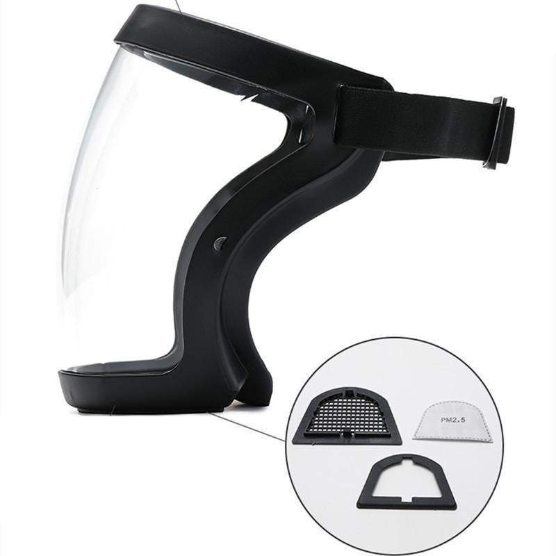 Super Protective Mask Anti-Fog Full Face Shield All-Inclusive For Men and Women - Black-2PC — image 5