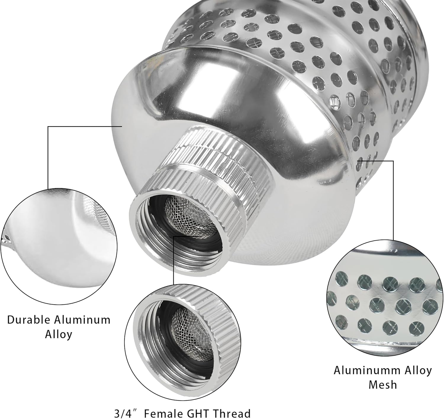2 Pack Bubbler Sprinkler Heads, Aluminum Diffuser Flood Nozzle for Delicate Watering, Gentle Garden Metal Watering Soaker Sprinkler for Plants Garden Lawn Yard — image 3