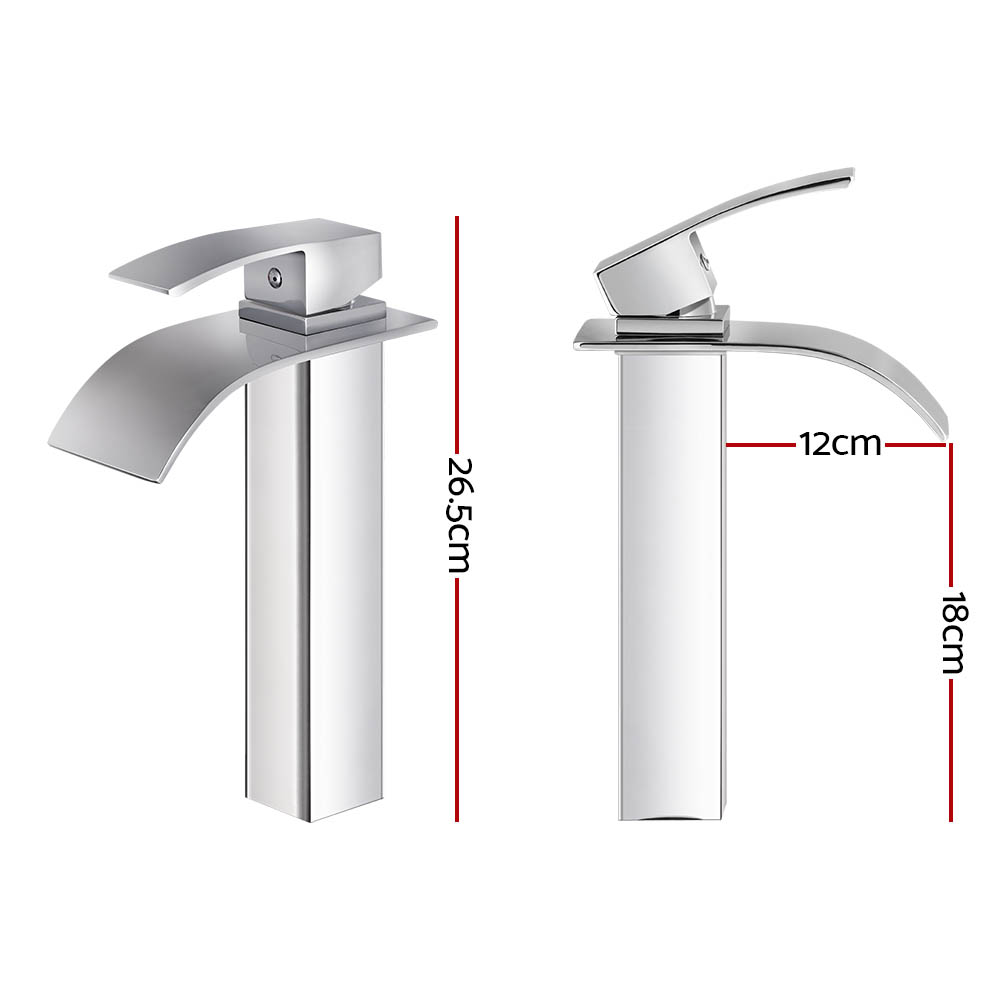 Cefito Bathroom Basin Mixer Tap Thin Tall Faucet Vanity Laundry Black — image 2