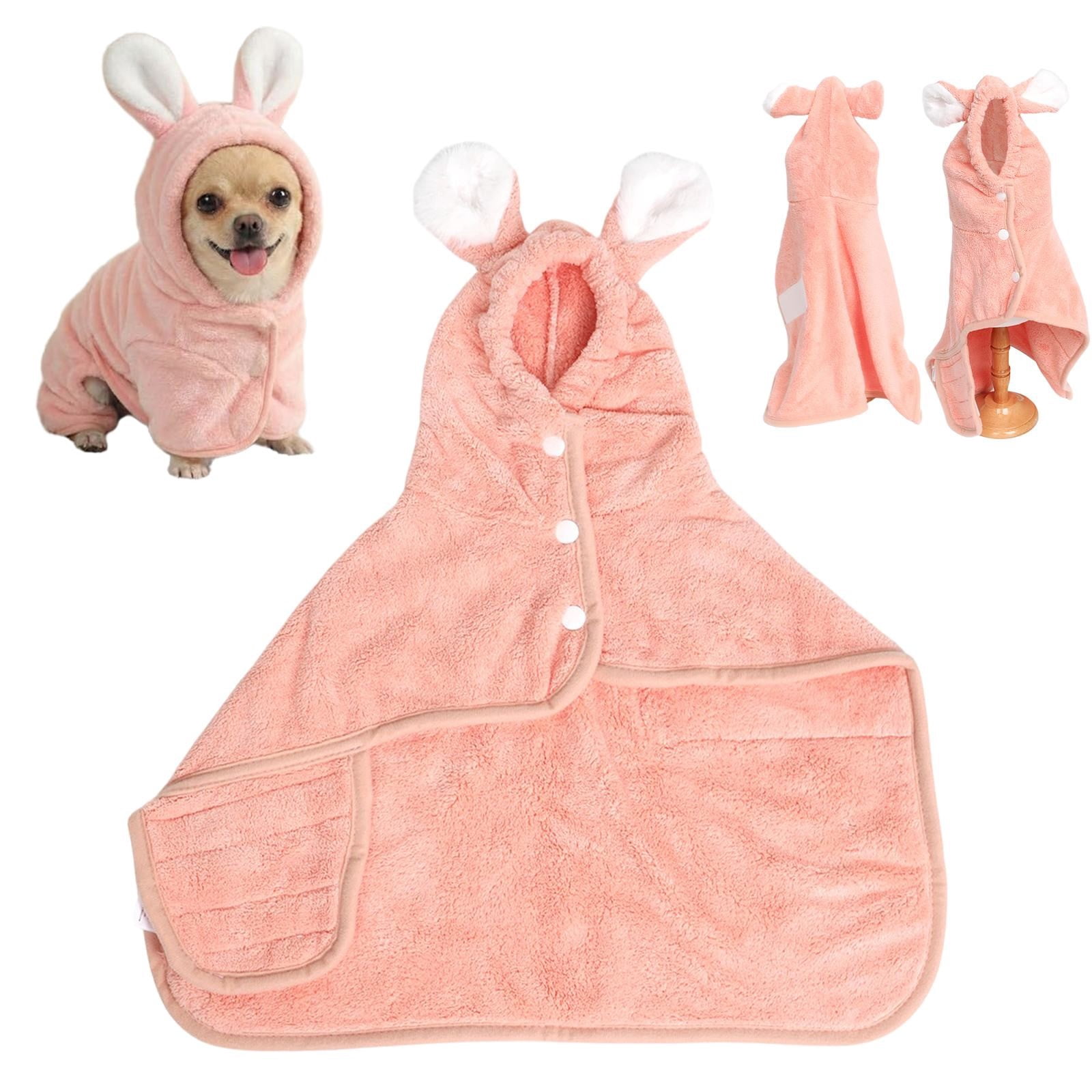 2026 New Puppy Bathrobe with Hood, Dog Bathrobe Absorbent Towel for Small Dogs Fast Drying Dog Robe Coat with Hood Puppy Towel Wrap Pet Grooming After Shower โ image 2