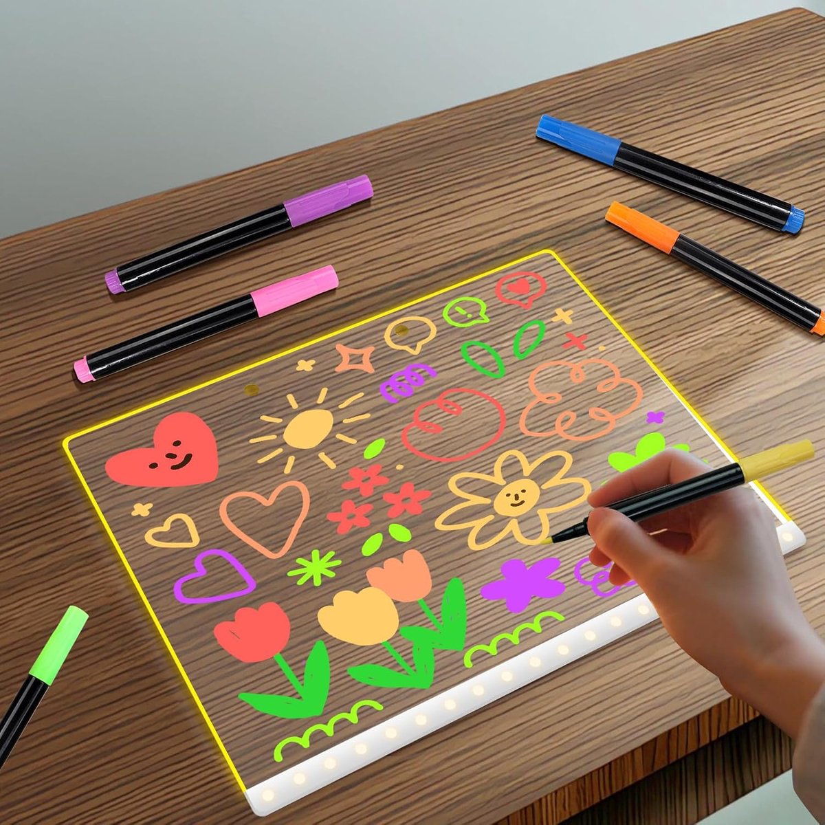 12-color markers - Neon wet/dry erase - For LED notice boards, fine tip — image 3