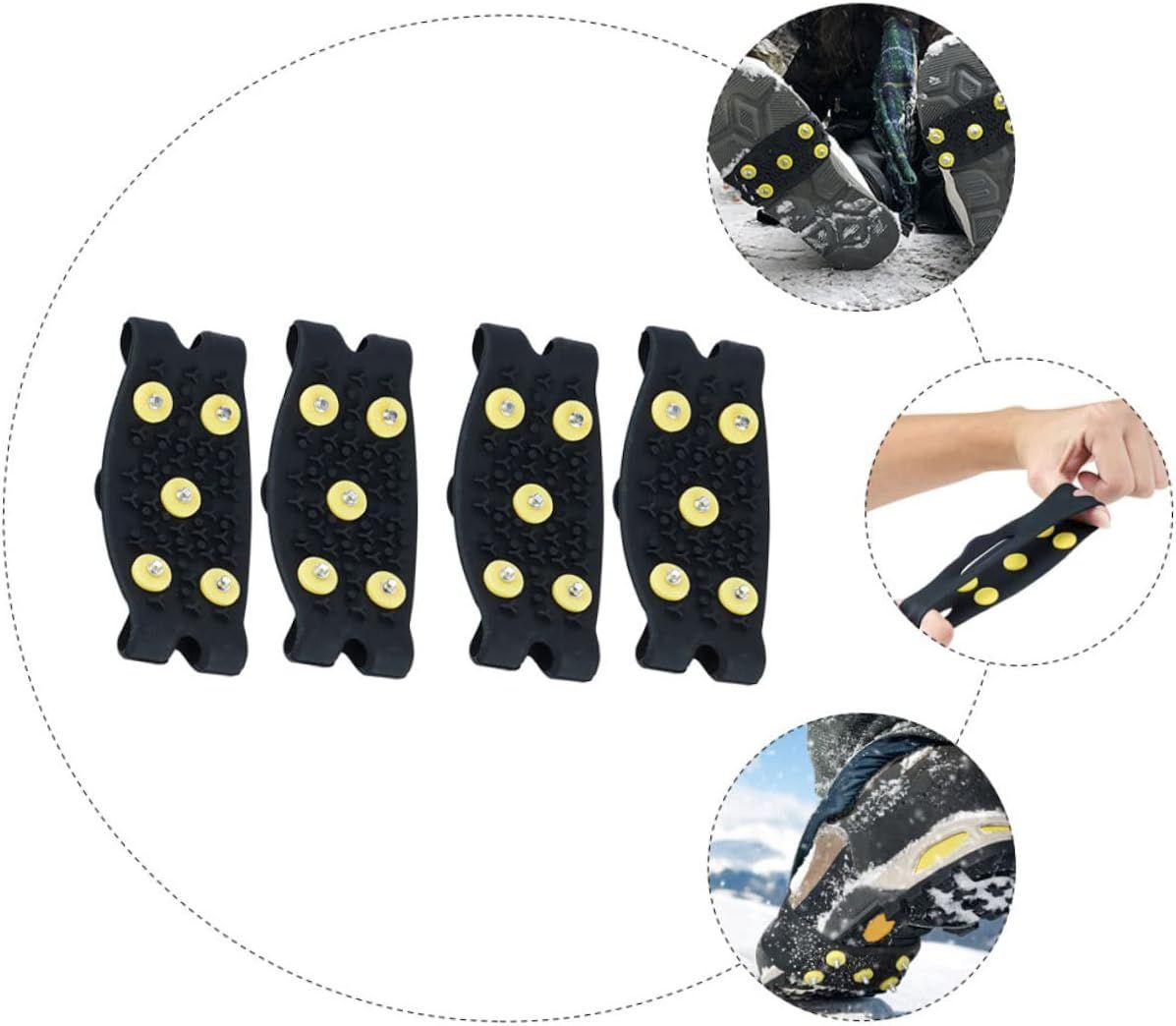 2 Pairs Non-Slip Shoe Covers Walking Traction Cleats Climbing Anti-Slip Spike Shoe Grippers for Ice Shoe Spikes Grips Black โ image 3