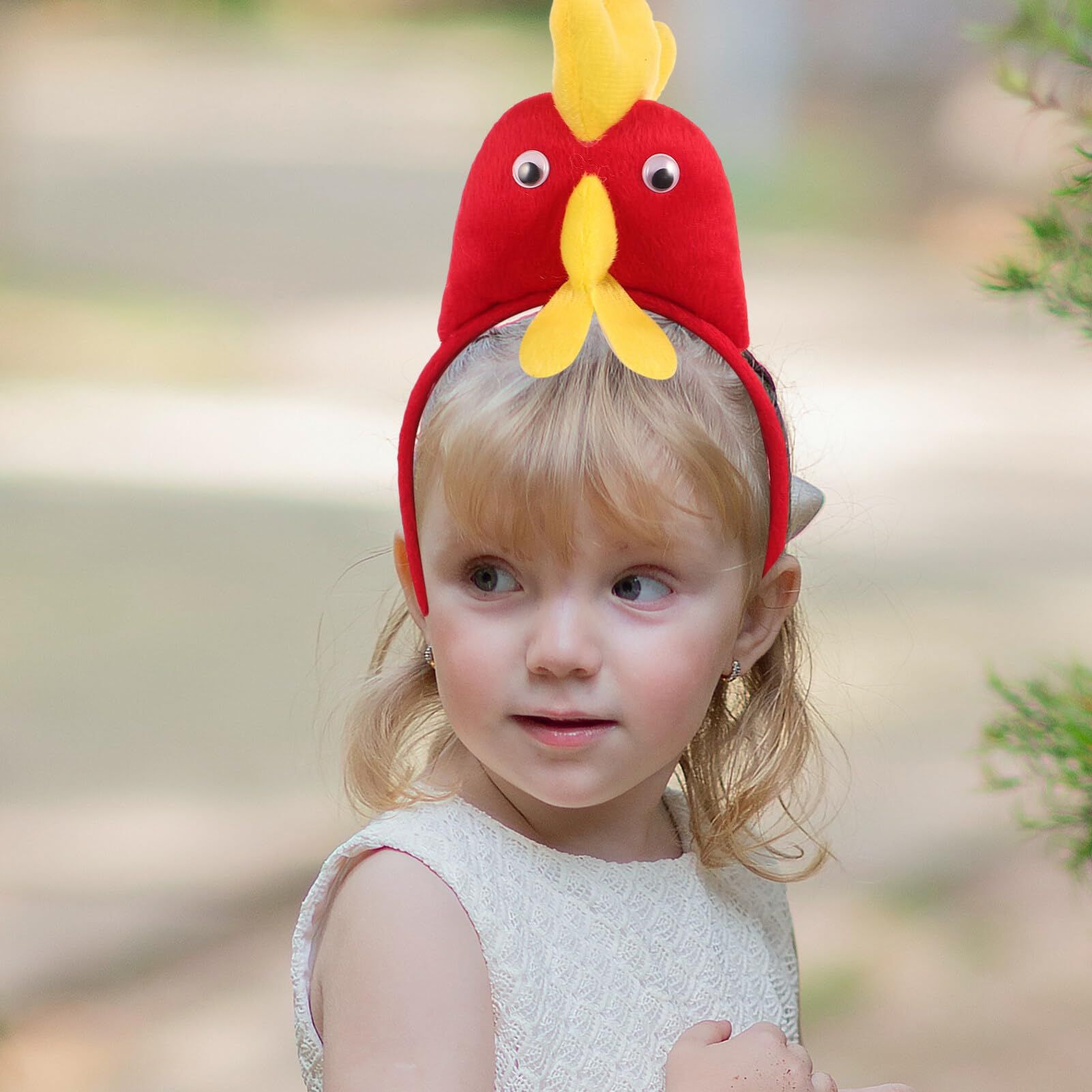 Halloween Decor Chicken Headband Rooster Hat Headband Animals Ears Headband Plush Animal Headbands Ear Horn Hair Hoop — image 4