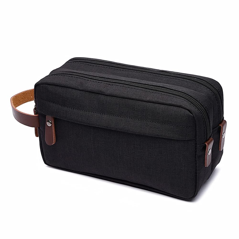 Toiletry Bag for Men, Hanging Travel Dopp Kit, Shaving Bag for Toiletries Accessories Quality Material-Black