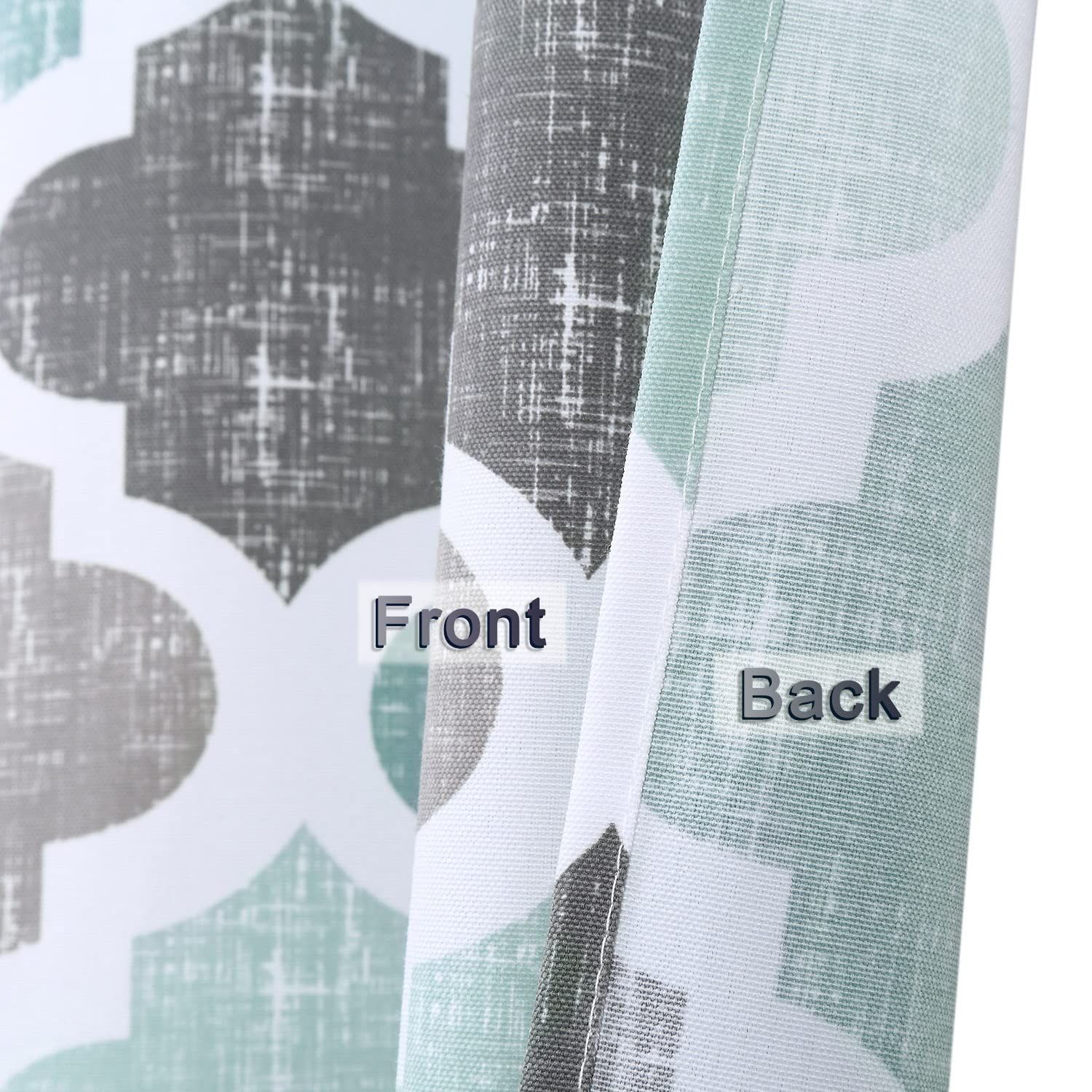 Fabric Shower Curtain, Geometric Quatrefoil Patterned Modern -Cotton Farmhouse Shower Curtain for Bathroom, 72 × 72 Inches — image 4