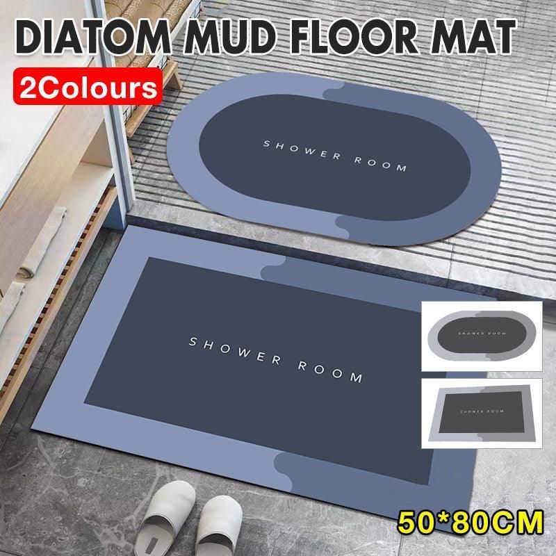 50 × 80CM Super Absorbent Floor Mat Soft Quick-Drying Non-Slip Diatom Mud Bath - Blue-Oval — image 2