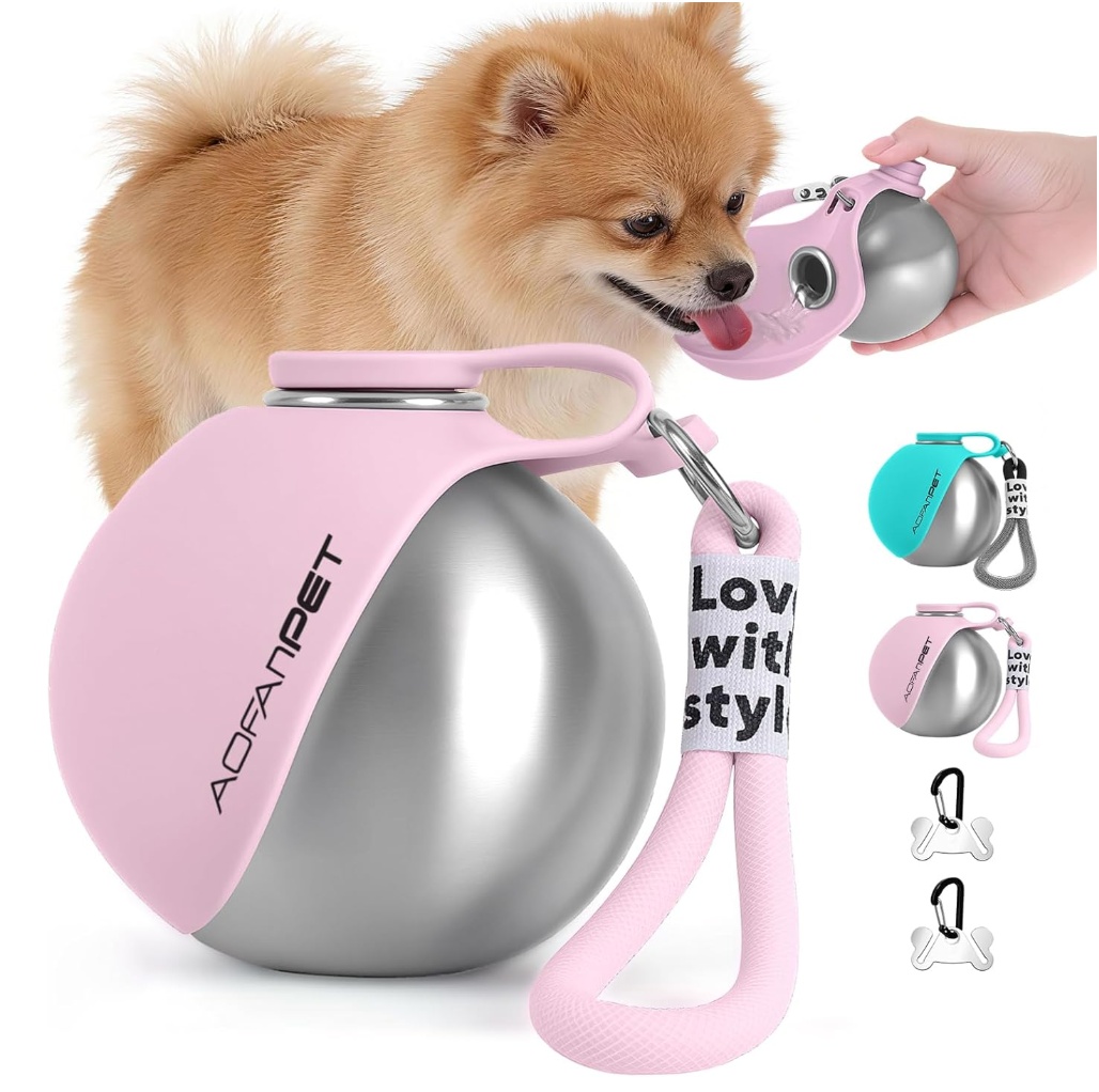 Creative Portable Outdoor Pet Water Bottle - Stainless Steel Dog Water Cup with Dispenser Bowl for Travel Hiking Walking โ image 3