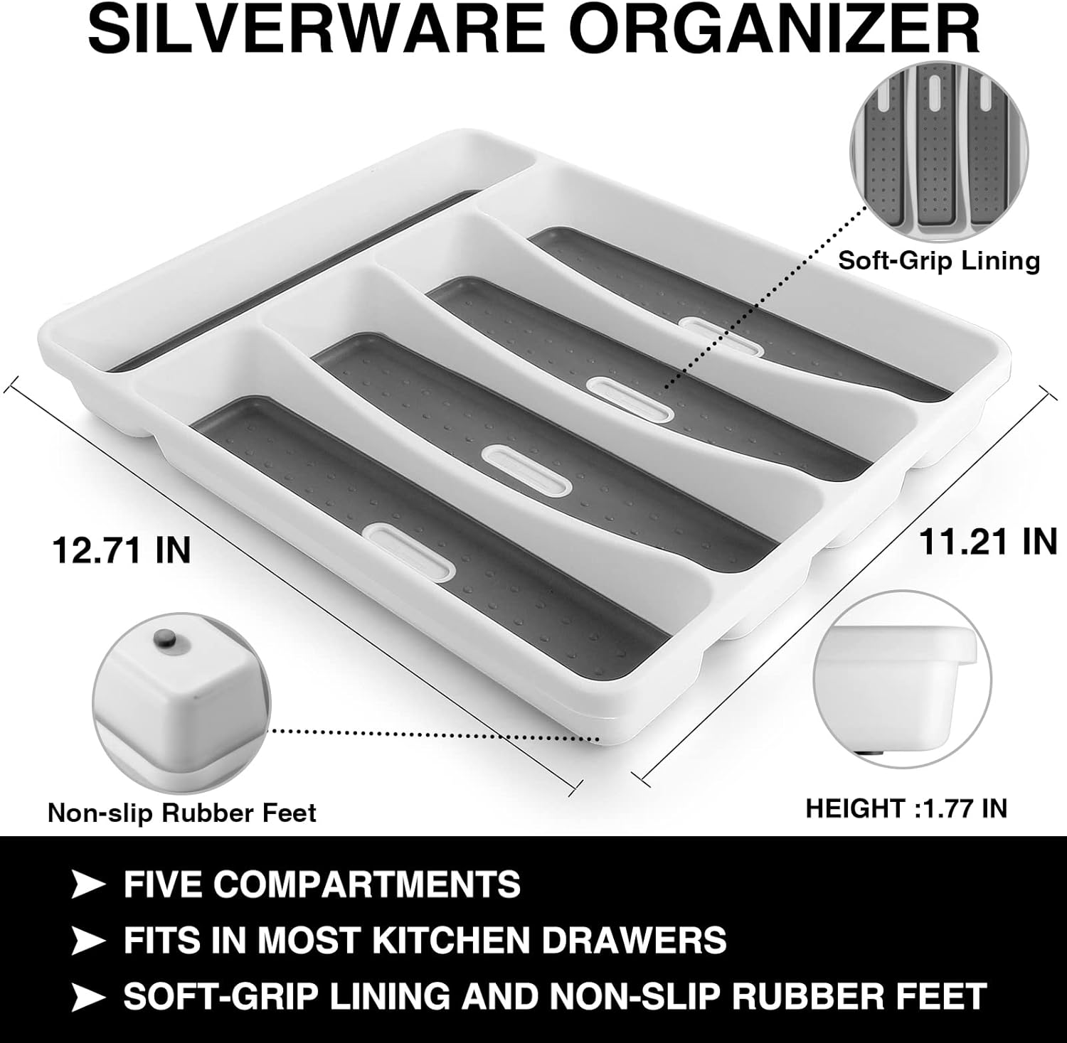 40-Piece Silverware Set with Organizer, Heavy Duty Stainless Steel Flatware Set for 8, Food-Grade Tableware Cutlery Set, Utensil Sets for Home Restaurant β image 4