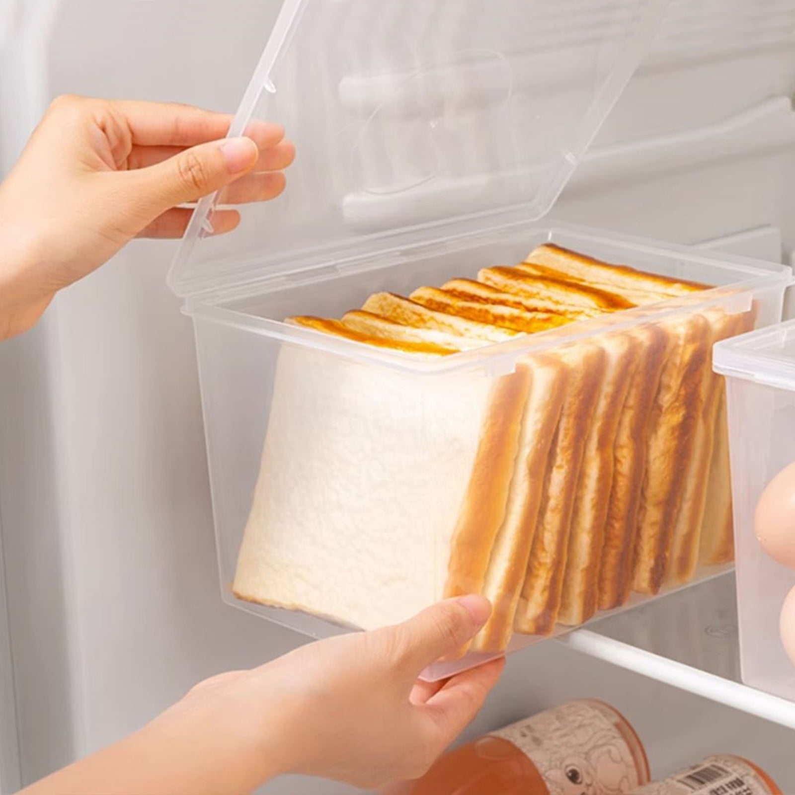 Storage Bins with Lids Airtight Bread Storage Containers Bread Bin Plastic Reusable Loaf Cake Clear Bread Dispenser Fresh Bread Organizer Bin (7.48×5.12 in) — image 5