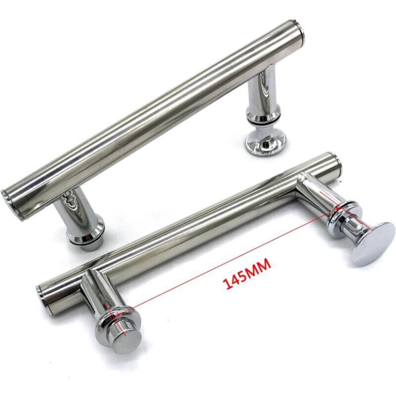2 Pcs Chrome Shower Door Handles Hole to Hole, 145 mm — image 2