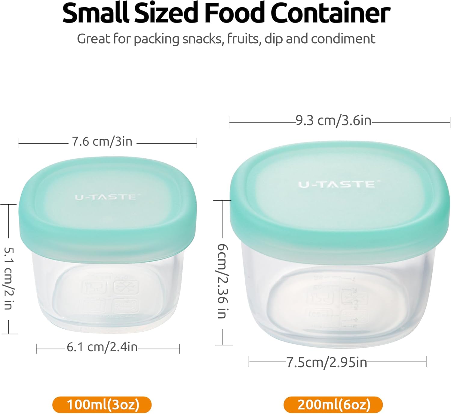 3oz 6oz Small Storage Containers: Food Grade Liquid-Silicone Freezer Box with Airtight Lid, Microwave Safe with Clear Measurements, Reusable for Meal Prepping — image 2