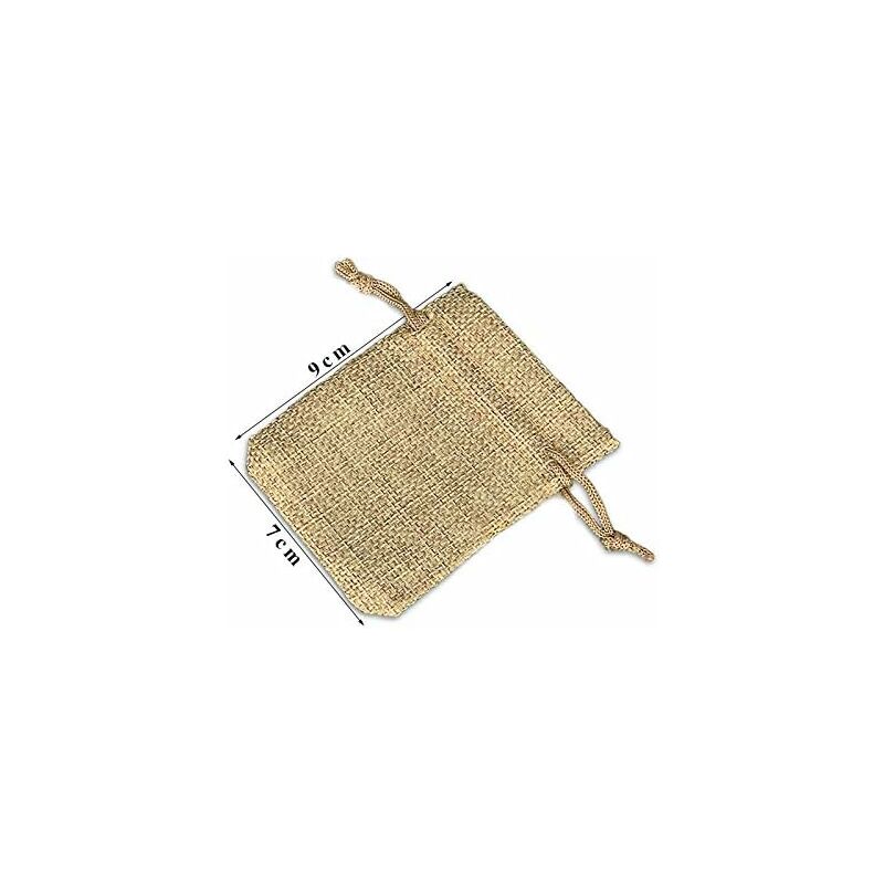 100 pcs Jute Bags 7X9Cm, Reusable Gift Bags, Burlap Pouches With Drawstring For Jewelry Gift Party Birthday Christmas — image 2