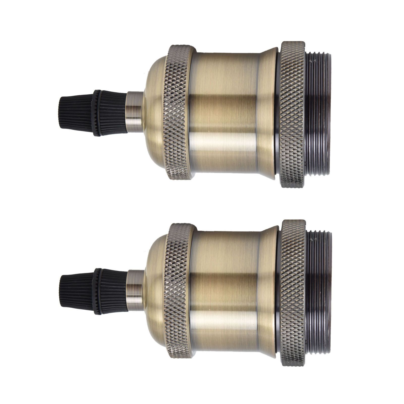 2PCS Vintage Lamp Socket Retro Aluminum Lamp Holder DIY Accessories for E26/27 Vintage BulbsGreen Bronze — image 3