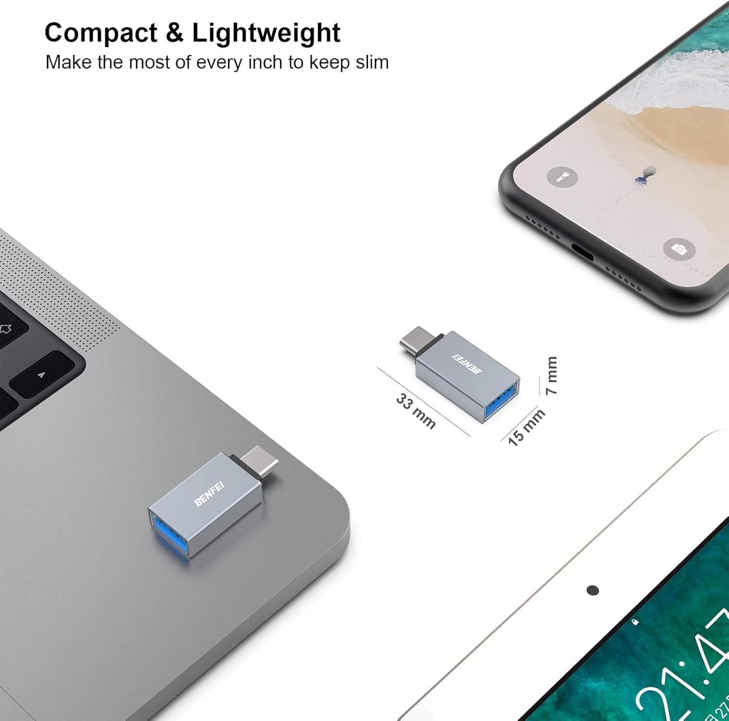 BENFEI USB C to USB 3.0 Adapter, USB C to A Male to Female Adapte โ image 5