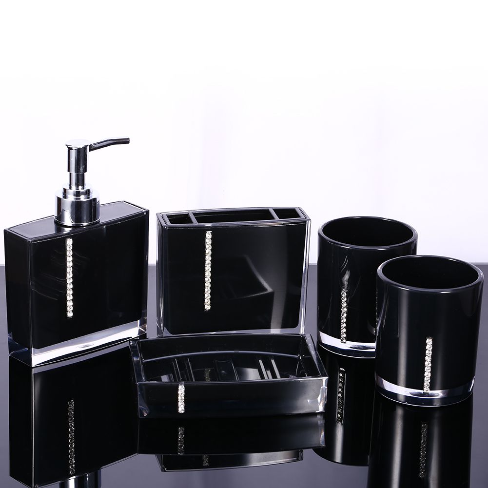 5PC/Set Acrylic Bathroom Accessories Bath Cup Bottle Toothbrush Holder Soap Dish โ image 6