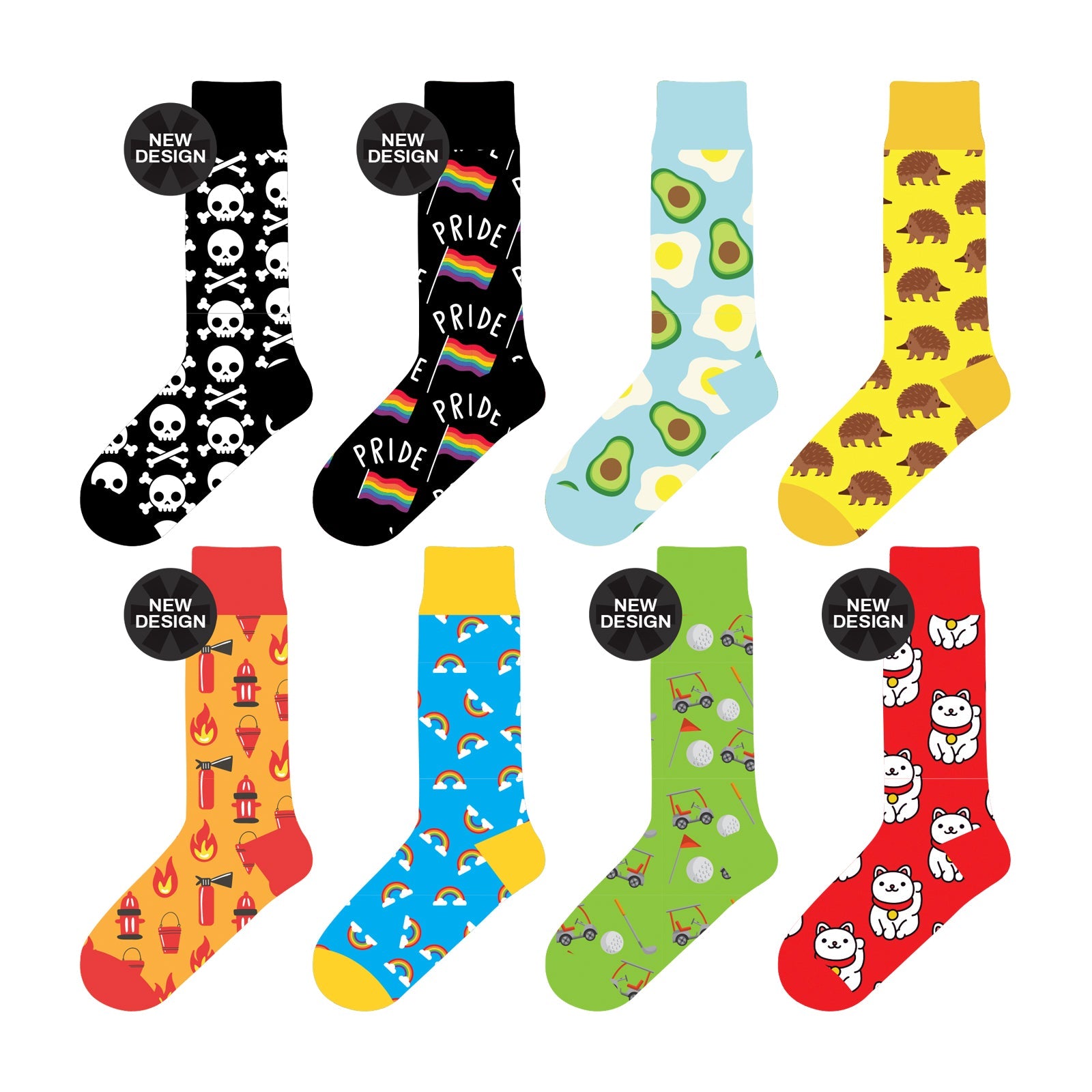 Colorful Socks - 8 Pairs Funny Colorful Dress Socks one Size 5-13 Men Socks Women Socks — image 5