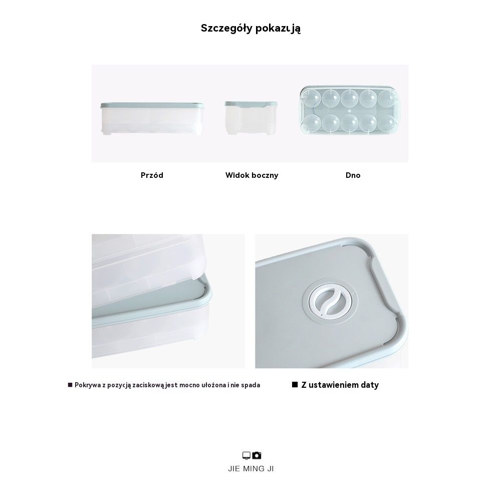 Egg Storage Box with Lid, Dual-layer Fridge Preservation Container, Airtight Food Organizer for Refrigerator Fresh-keeping, Light Blue Plastic Holder for โ image 4