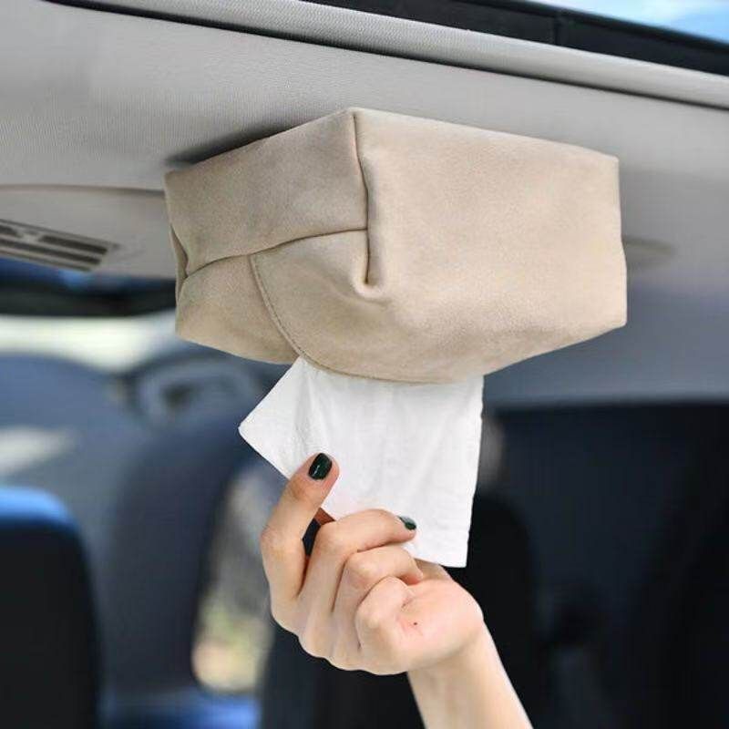 Car Tissue Box PU Magnetic Holder Coffee color — image 2