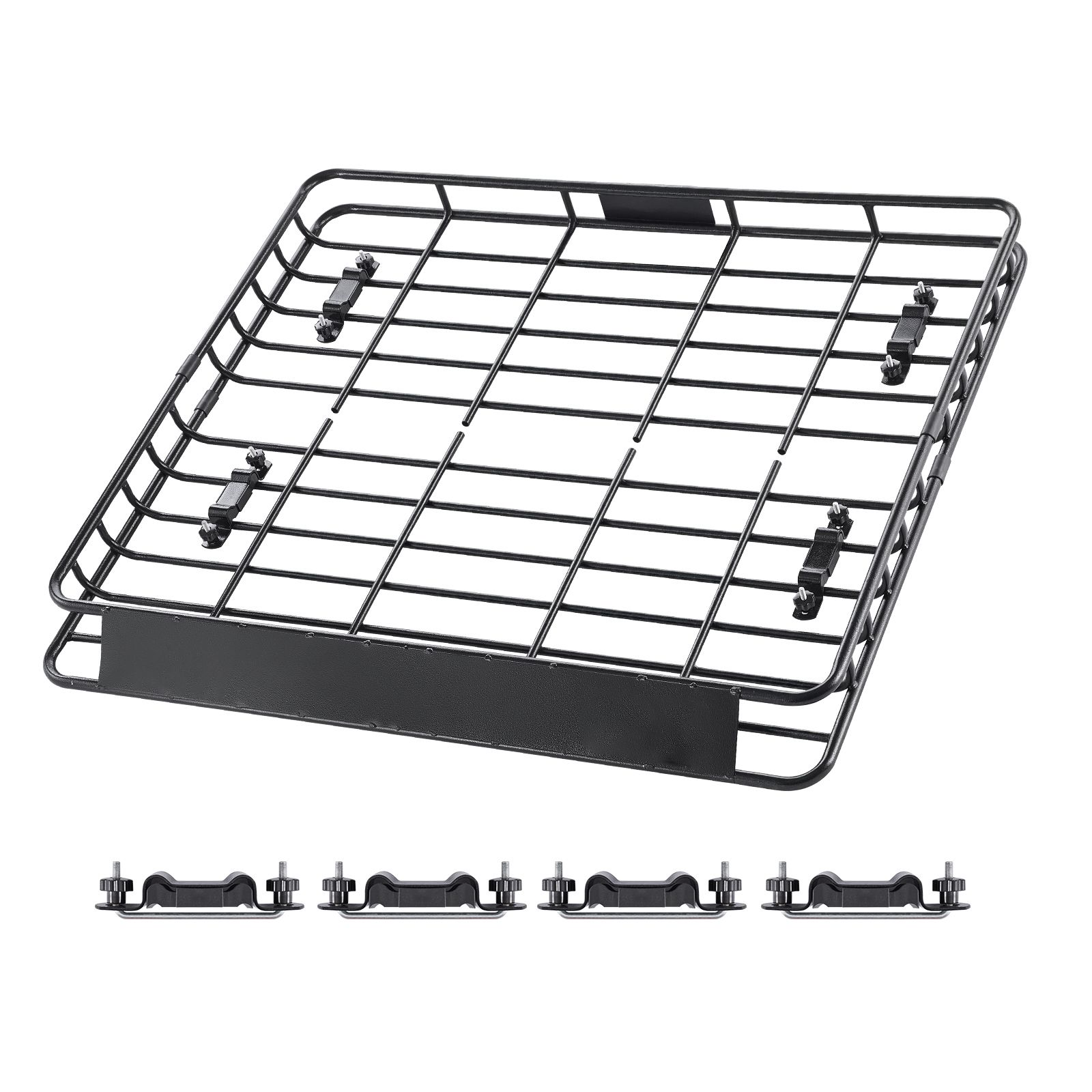 Roof Rack Cargo Carrier, 1095 × 1270 × 105 mm, Universal Rooftop Cargo Basket, Car Top Luggage Holder with 68 kg Max Load Capacity, 4.1 in Fence, Anti-Rust