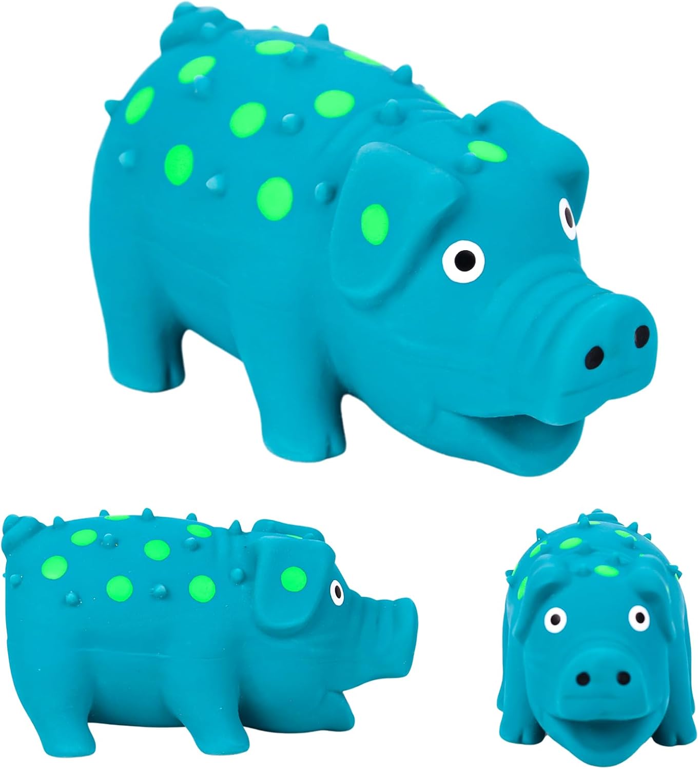 Squeaky Latex Grunting Pig Dog Toy, 4 Inch Small Blue Prank Gifts Puppy Chew Toys Rubber Squeeze Gift for Dogs — image 3