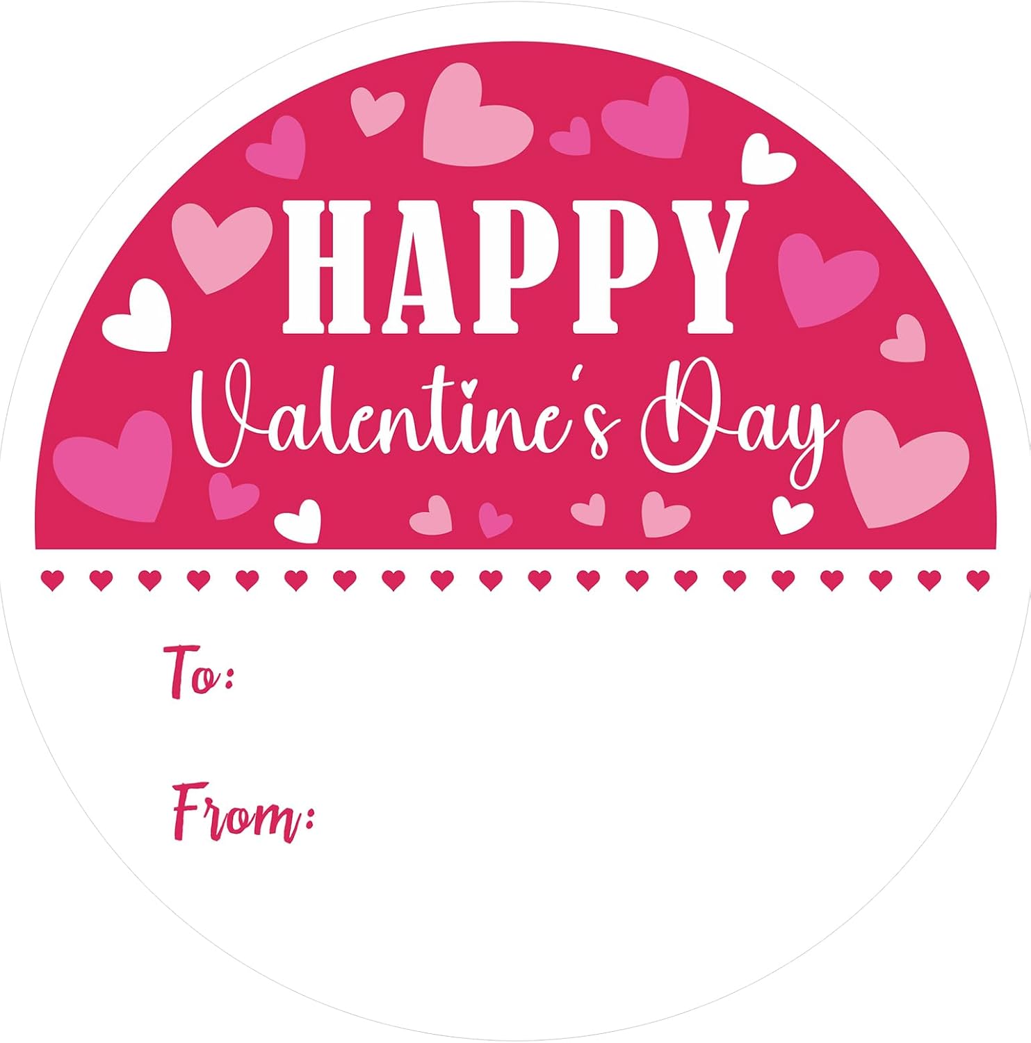 Valentines Day Gift Stickers - Happy Valentine's Day Name Stickers 60Pcs 2Inch Valentines to from Sticker Self Adhesive Happy Valentine's Heart Sticker for