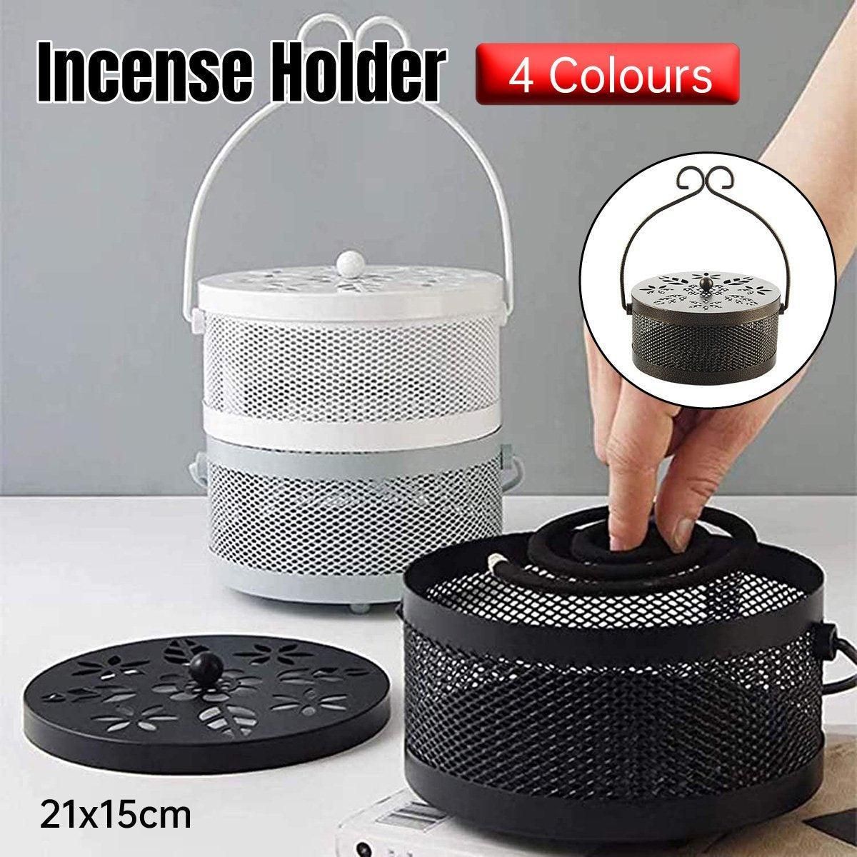 Fireproof Wrought Iron Mosquito Coil Holder with Cover for Indoor Outdoor Use - Grey — image 2
