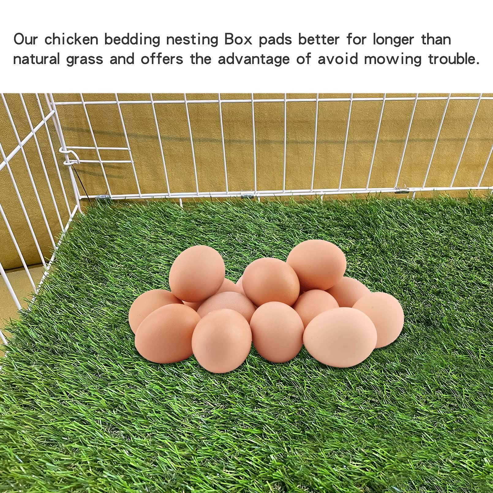 4 Pack Chicken Nesting Pads-12 × 12in,Washable Thicken Grass Nesting Box Liners Reusable Laying Eggs Turf Mats for Chickens Coop Pet Outdoor Indoor — image 4