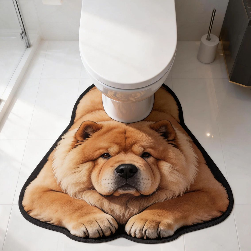 U Shaped Toilet Mat Quick Dry Diatomite Leopard, 15.75 × 19.69 in