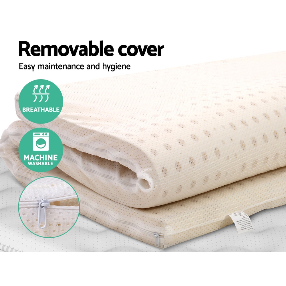 Giselle Bedding Latex Mattress Topper, 5cm Thick Cooling Bed Pad for Side Sleepers Pain Relief, 7 Zone Foldable Mat with Washable Cover for Guest Room Bedroom โ image 6