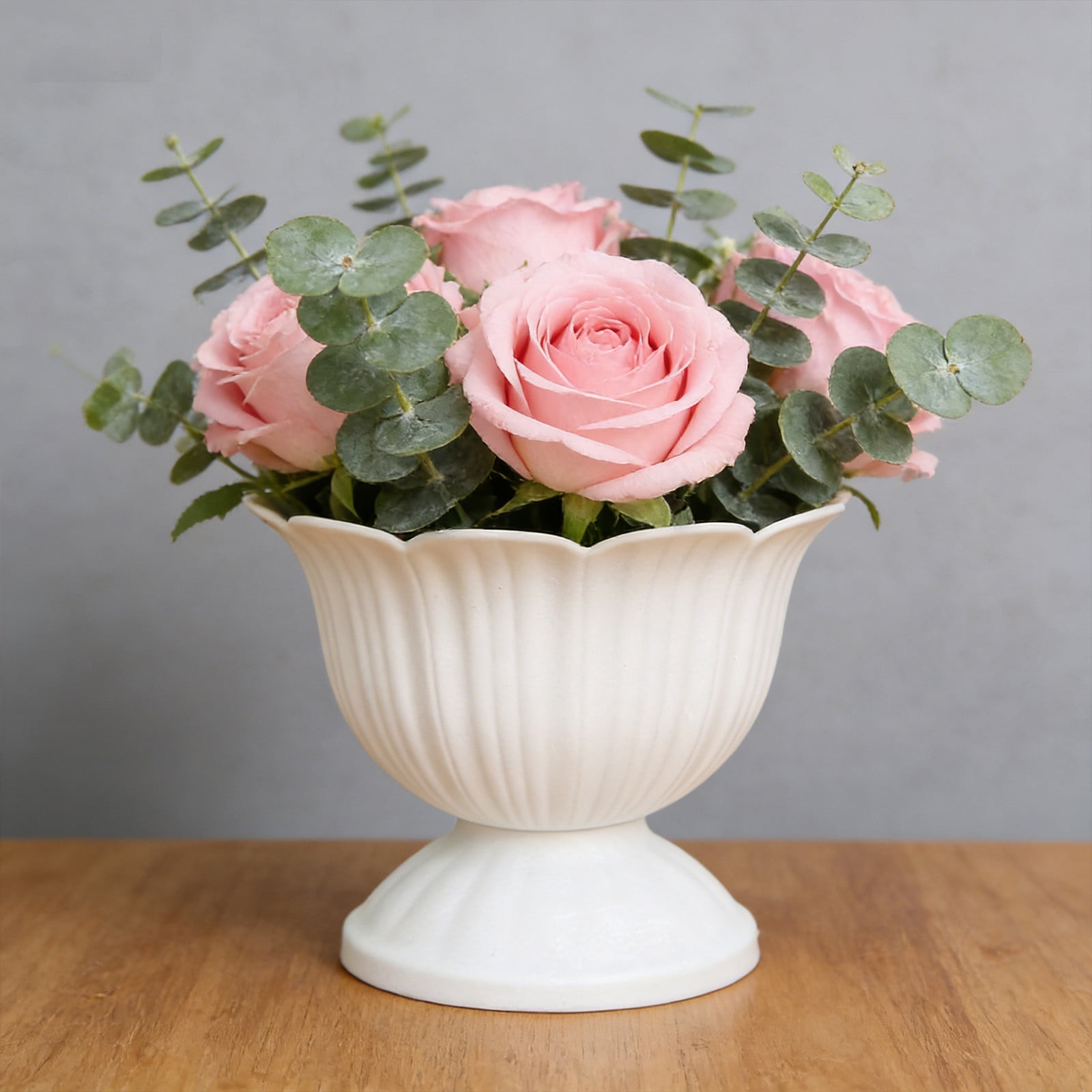 1.1L Thickened Round Bottom Plastic Flower Pot,18x13.5x18cm White Planter for Indoor and Outdoor Plants,Durable and Easy to Clean,Suitable for Various โ image 5