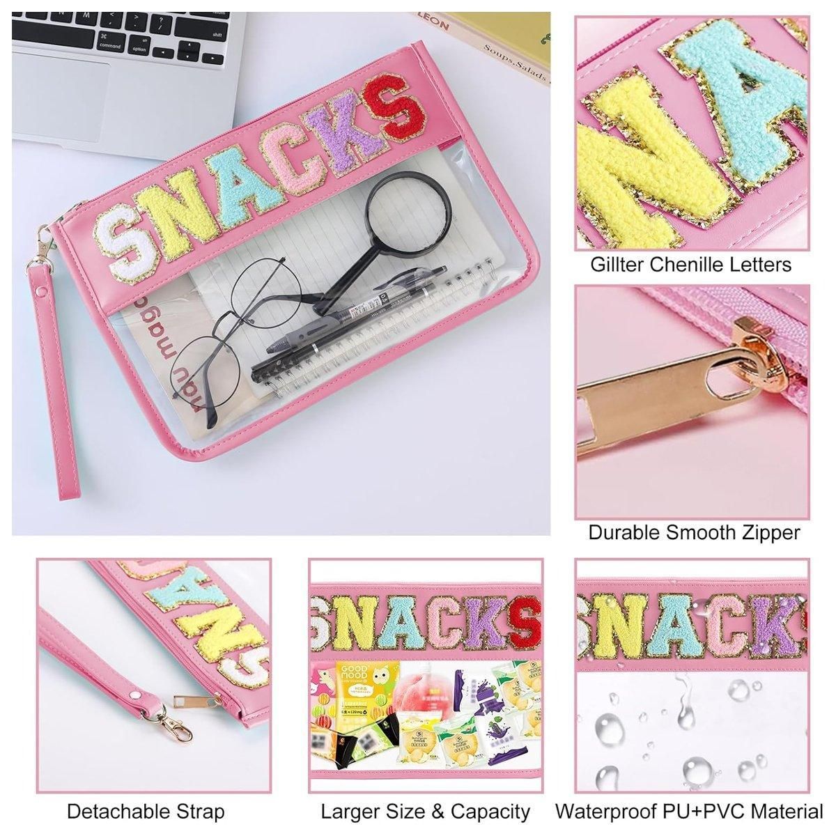 2X Embroidered Letter Cosmetic Bag Transparent PVC Bag Women Travel Toiletry Bag — image 5
