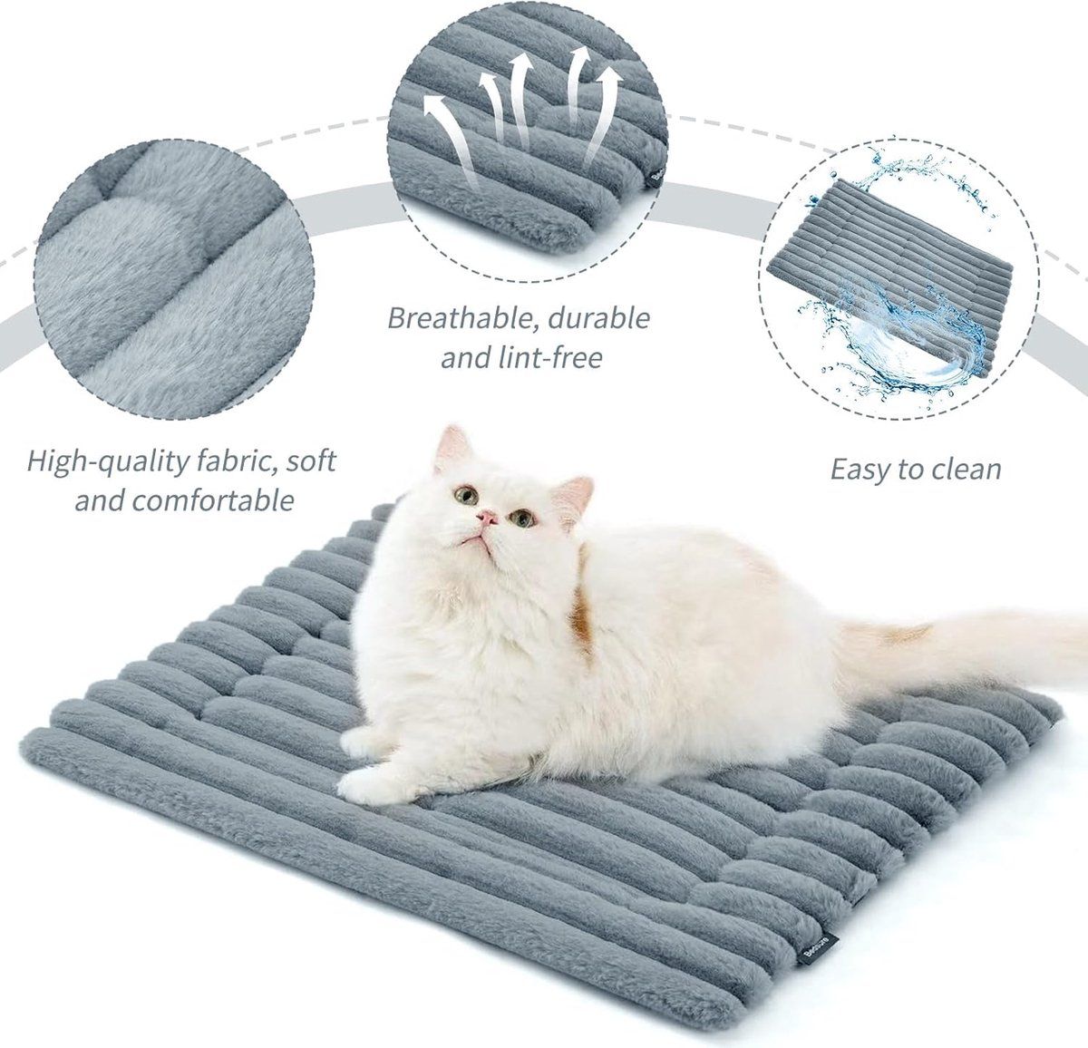 Dog Mat, Cat Mat, Soft and comfortable blanket, Thick and warm, Easy to maintain, for Daily Pet Care and Home Use, 61 × 45 cm, Grey — image 6