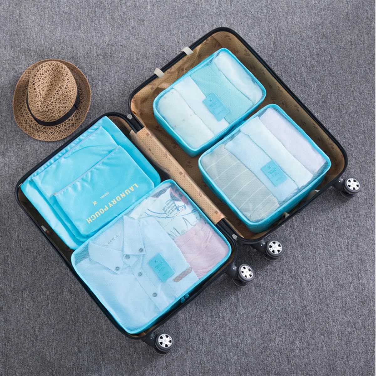 6 PCS Packing Cubes Multi-functional Clothing Sorting Packages Travel Carry On Luggage Organizers Storage Bags Travel — image 2