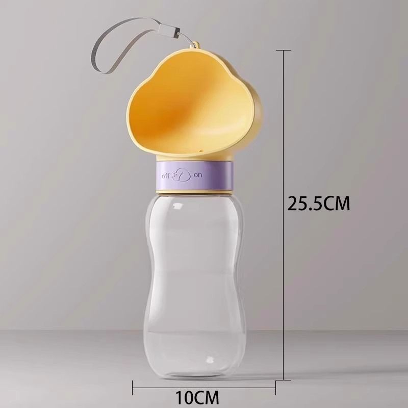 600ml Portable Pet Outdoor Water Cup, Leak-Proof Travel Water Dispenser - Yellow — image 2