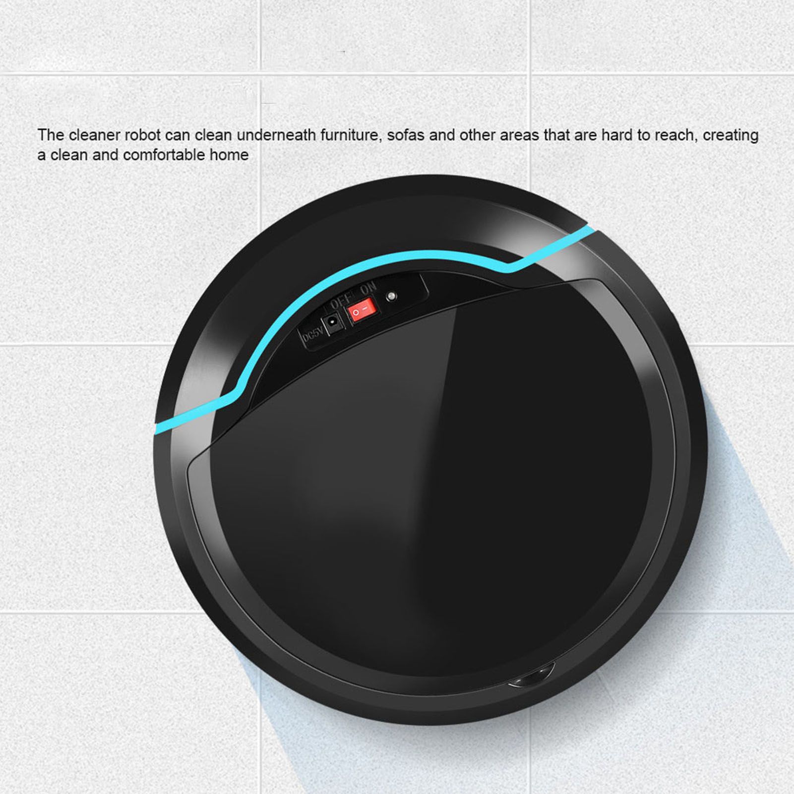 USB Rechargeable Automatic Smart Robot Vacuum Floor Cleaner Household Sweeping Machine Black β image 6