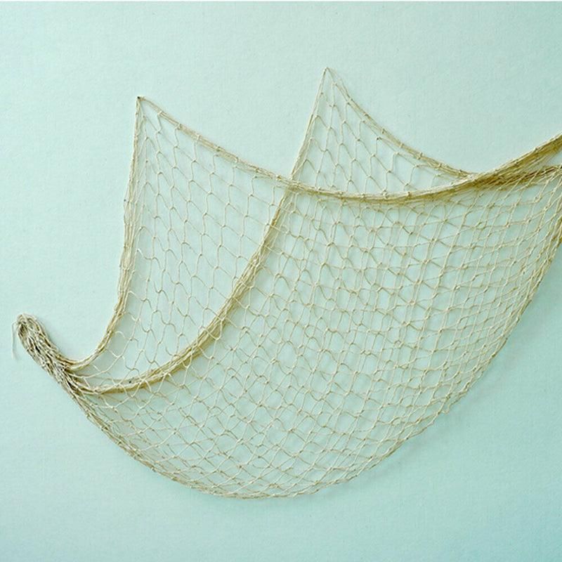 Fishing Net Decor DIY Beige/Blue Nautical Decorative Beach Mediterranean Party - Blue โ image 5