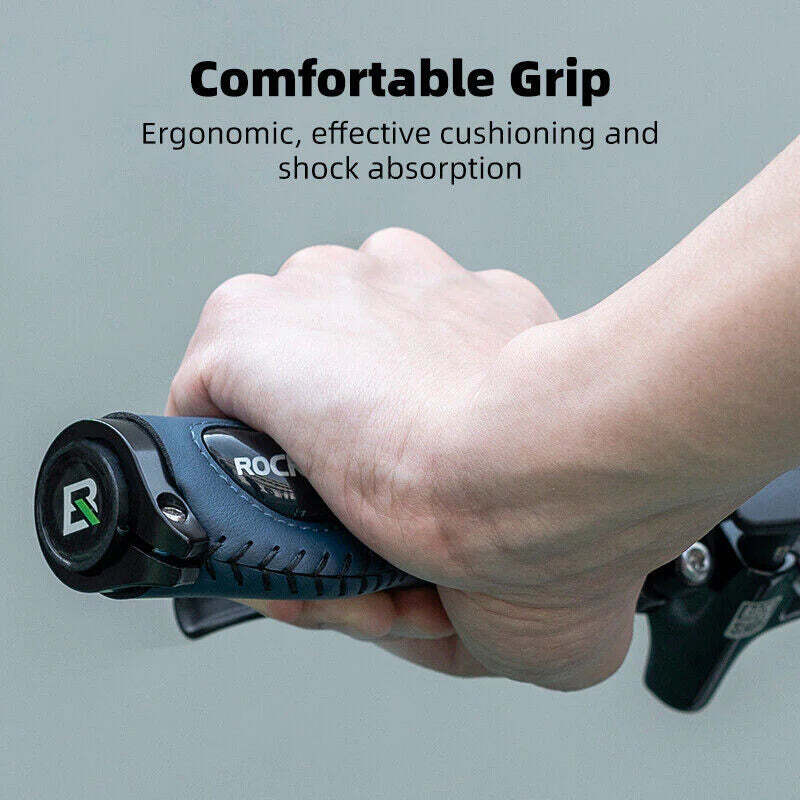 Deluxe Hand Grips Shock Absorbing Rockbros MTB Mountain Bike Tourer Double Lock BLUE Handlebar Grips Anti-skid 2.22cm — image 3