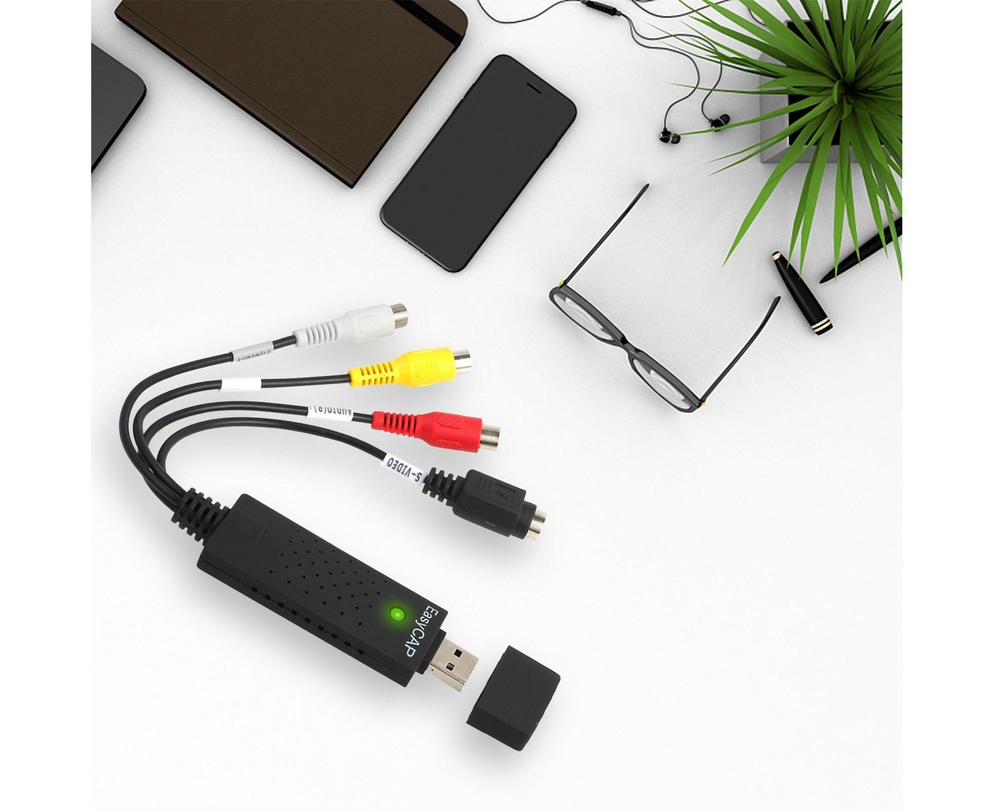 USB 2.0 Audio Video Grabber Scheda Capture VHS Card to DVD Adapter Converter - Black โ image 4