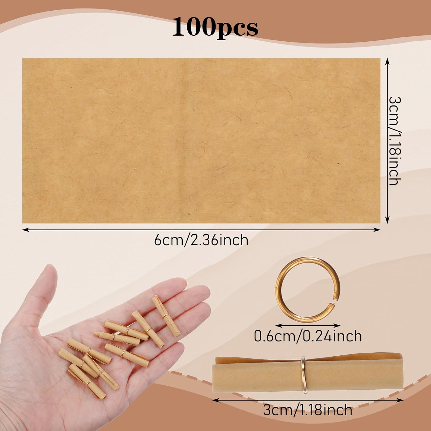 100 Pieces Scroll Paper Mini Message in a Bottles Parchment Paper for Writing Wishes Write Messages Birthdays Anniversaries Celebrations Valentine Wish Bottles