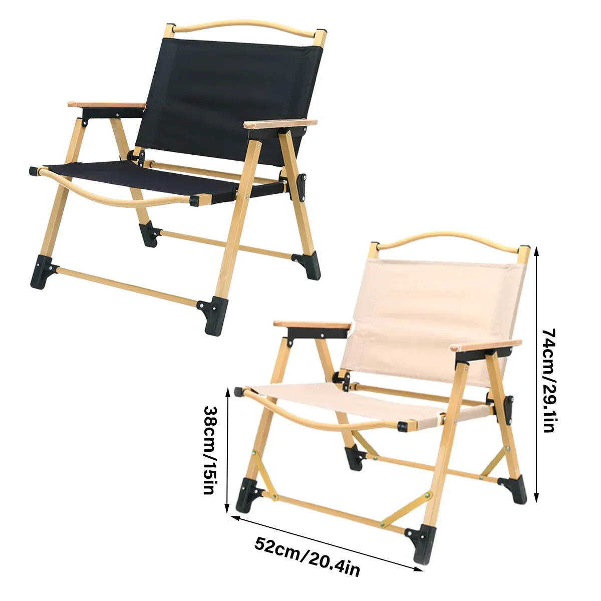 Outdoor Folding Chair Portable Camping Seat Compact Foldable Chair for Picnic - Black โ image 4
