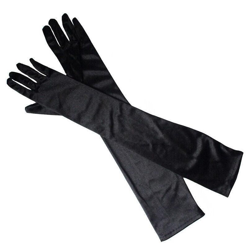 Elegant Long Satin Evening Gloves Formal Dress Accessory for Opera Prom Party Women - Champagne — image 3